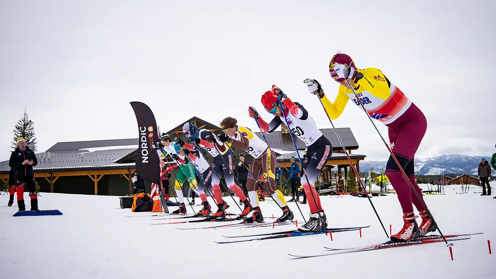 Colorado Mesa University Nordic team racing at Snow Mountain Ranch in Colorado