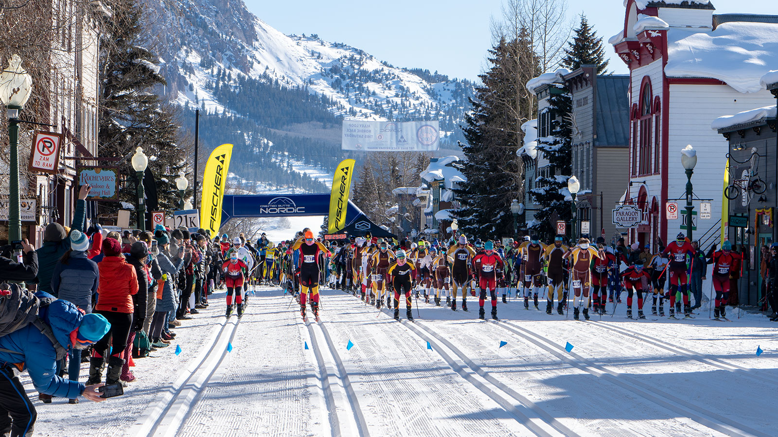 Colorado Mesa University Nordic team at the Alley Loop (USCSA) race in Crested Butte, Colorado