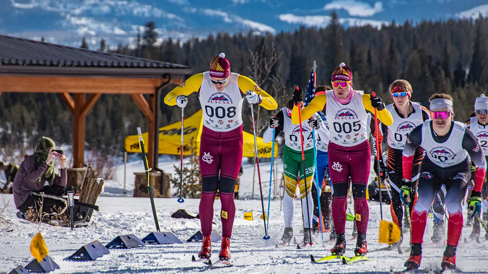 Colorado Mesa University athletes in the ski race