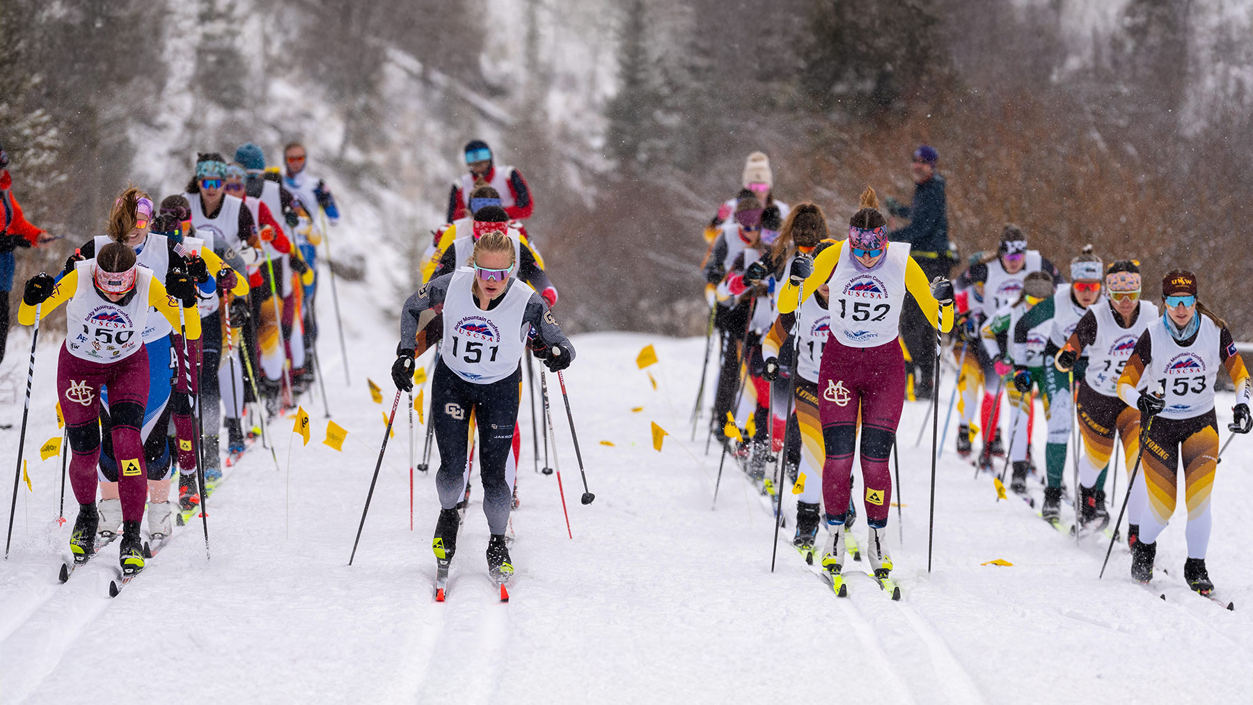 Women's mass start at 15 km Classic at USCSA Race at Snow Mountain Ranch