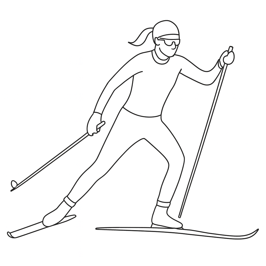 Illustration of a skate skier
