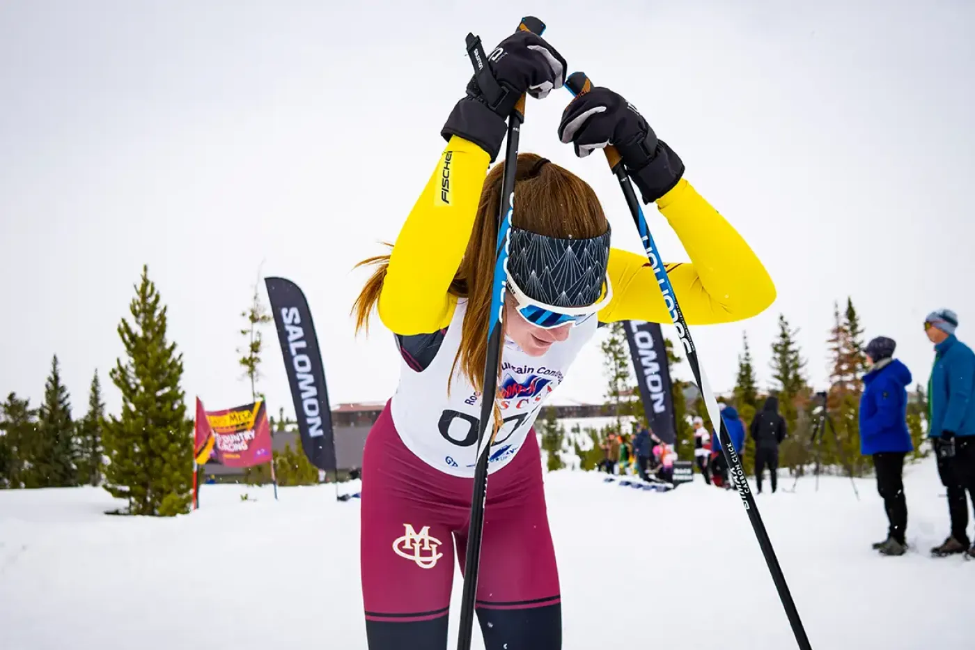 CMU athlete after a ski race