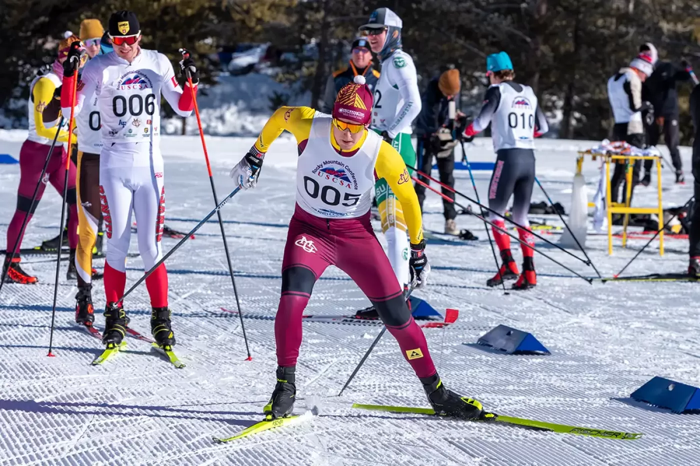 CMU's athlete in a cross country ski race